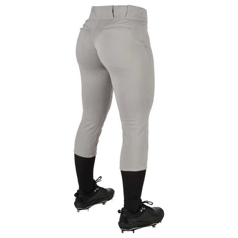 CHAMPRO Women's Tournament Traditional Low-Rise Polyester Softball Pant, X-Large, Grey - Image 2